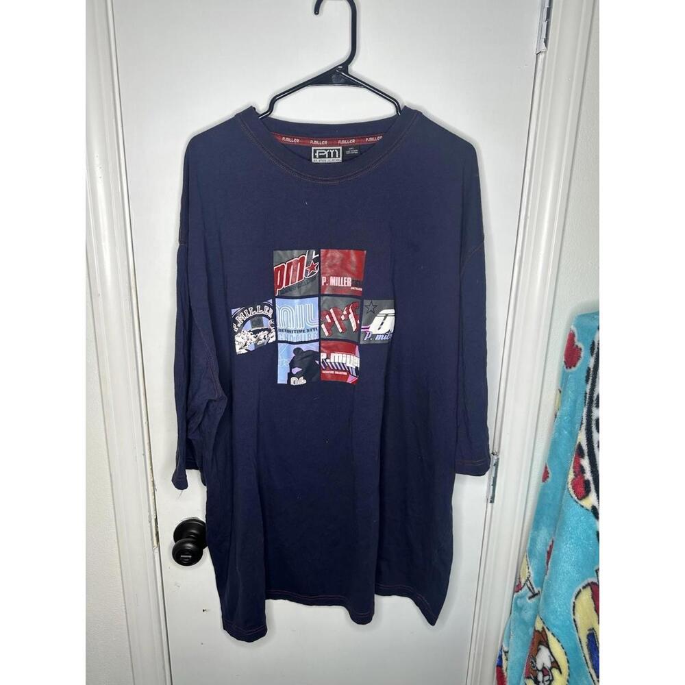 Y2K Mens 3X P. Miller Designs Graphic Shirt Denim Collection Multicolor